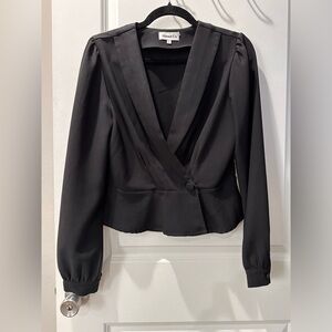 Revolve- “About Us” Black Blazer Blouse